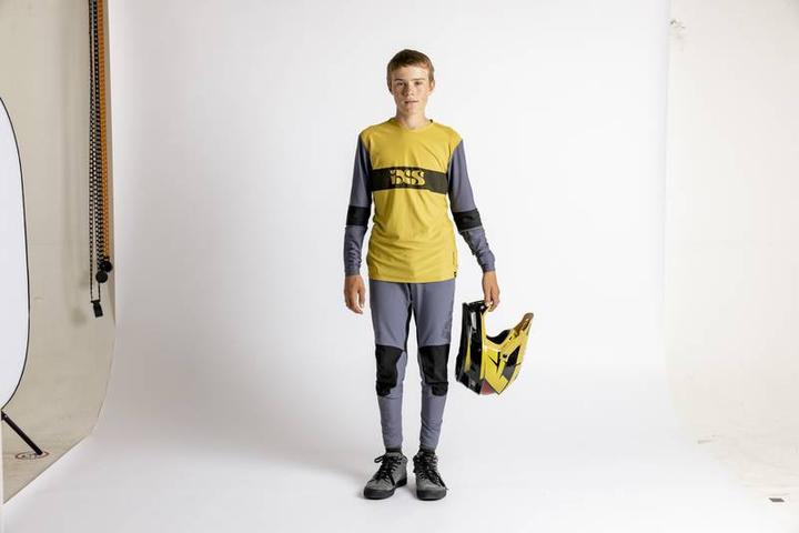 Actual product image iXS Trigger EVO Kids Long Sleeve Jersey - Acacia / Charcoal (L)