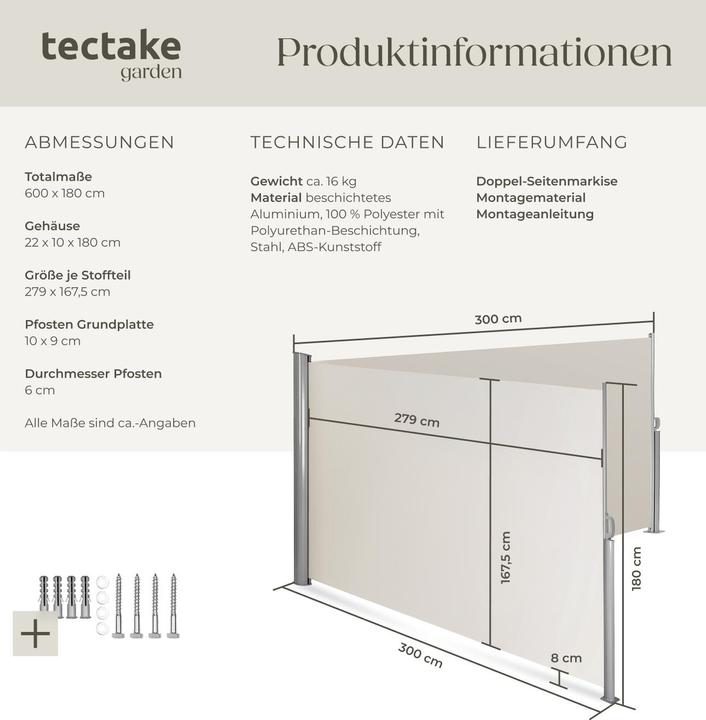 Image du produit tectake Paravent (6 m)