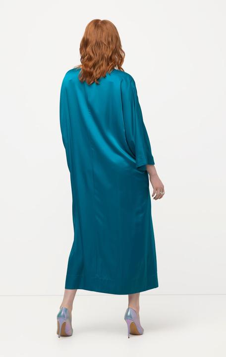 Produktbild Ulla Popken Midikleid, Satin, V-Ausschnitt, Halbarm, Taschen (42, 44)