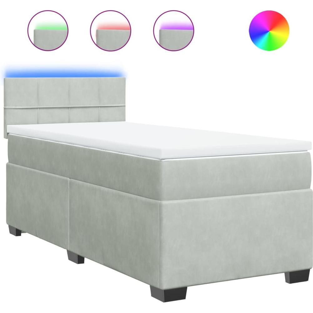 Thumbnail - VidaXL, Bett, Bo x springbett mit Matratze 90 x 190 cm Samt (90 x 190 cm)