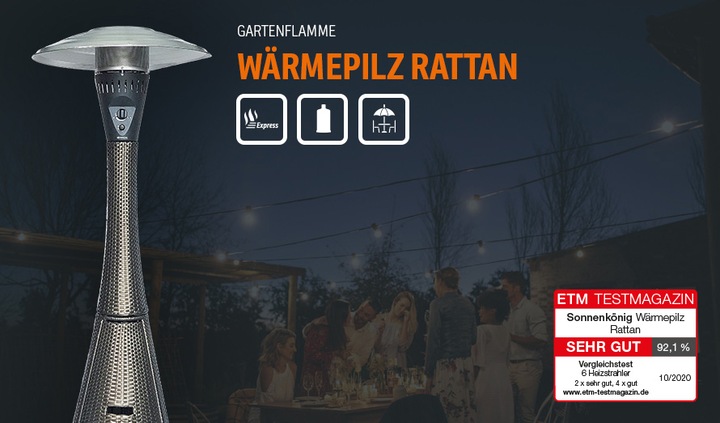 Image du produit Sonnenkönig Champignon chauffant en rotin 10 kW (10000 W)