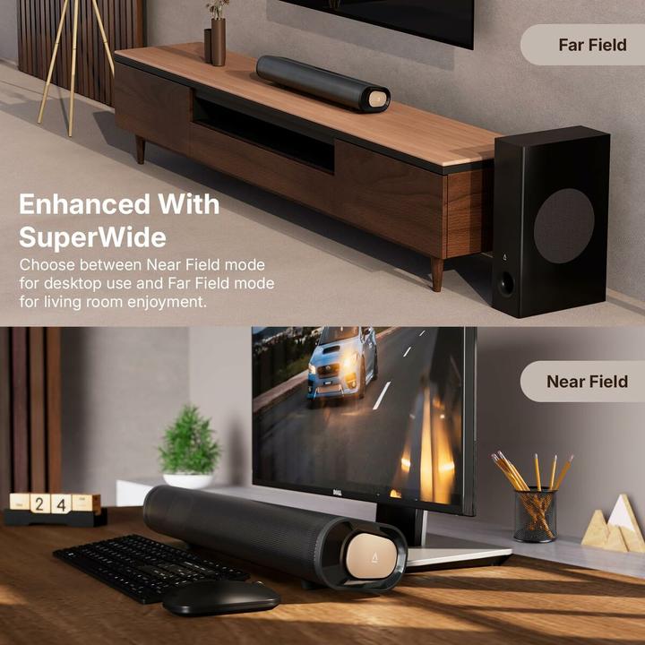 Actual product image Creative Soundbar Stage Pro mit Subwoofer,Bluetooth,USB,schw (160 W, 2.1 Channel)