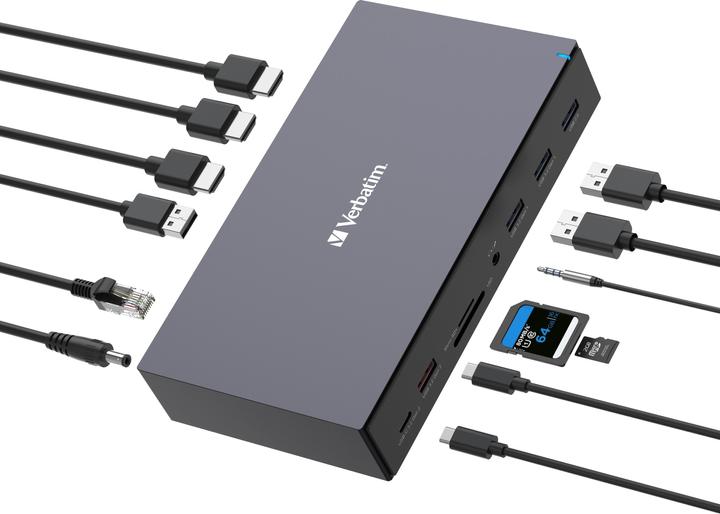 Produktbild Verbatim USB-C Pro Docking Station 17 Port CDS-17 (USB-C, 17 Ports)