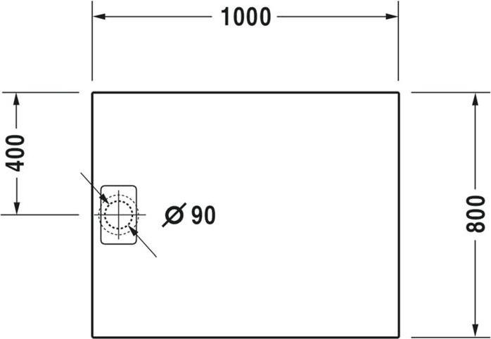 Actual product image Duravit Rectangular shower tray STONETTO 1000x800x50mm concrete grey
