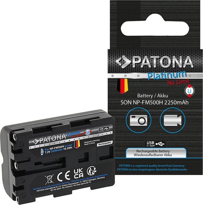 Produktbild Patona Platinum Sony NP-FM500H USB-C (Kamera Akku)
