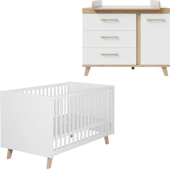 Actual product image Roba Smile children's room set (Baby cot, Changing unit)