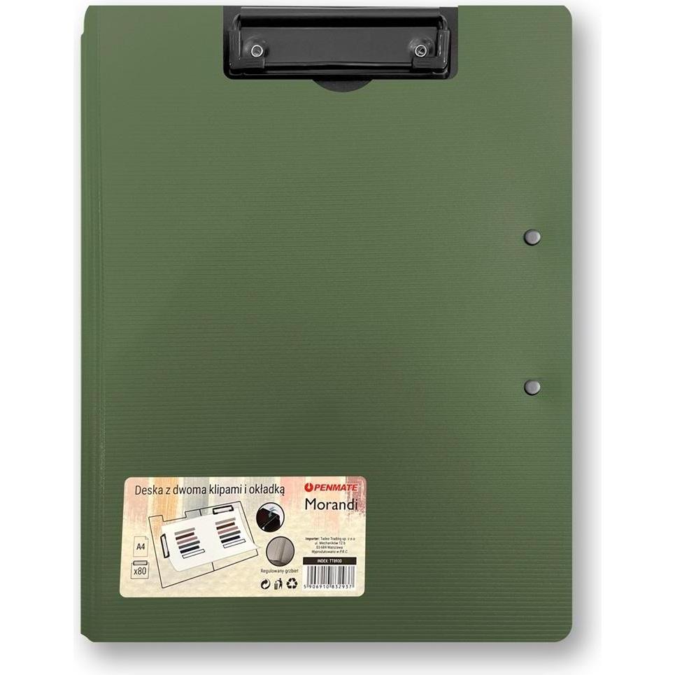 Penmate, Map, Tafel mit zwei Klammern und A4/A3-Einband, grün