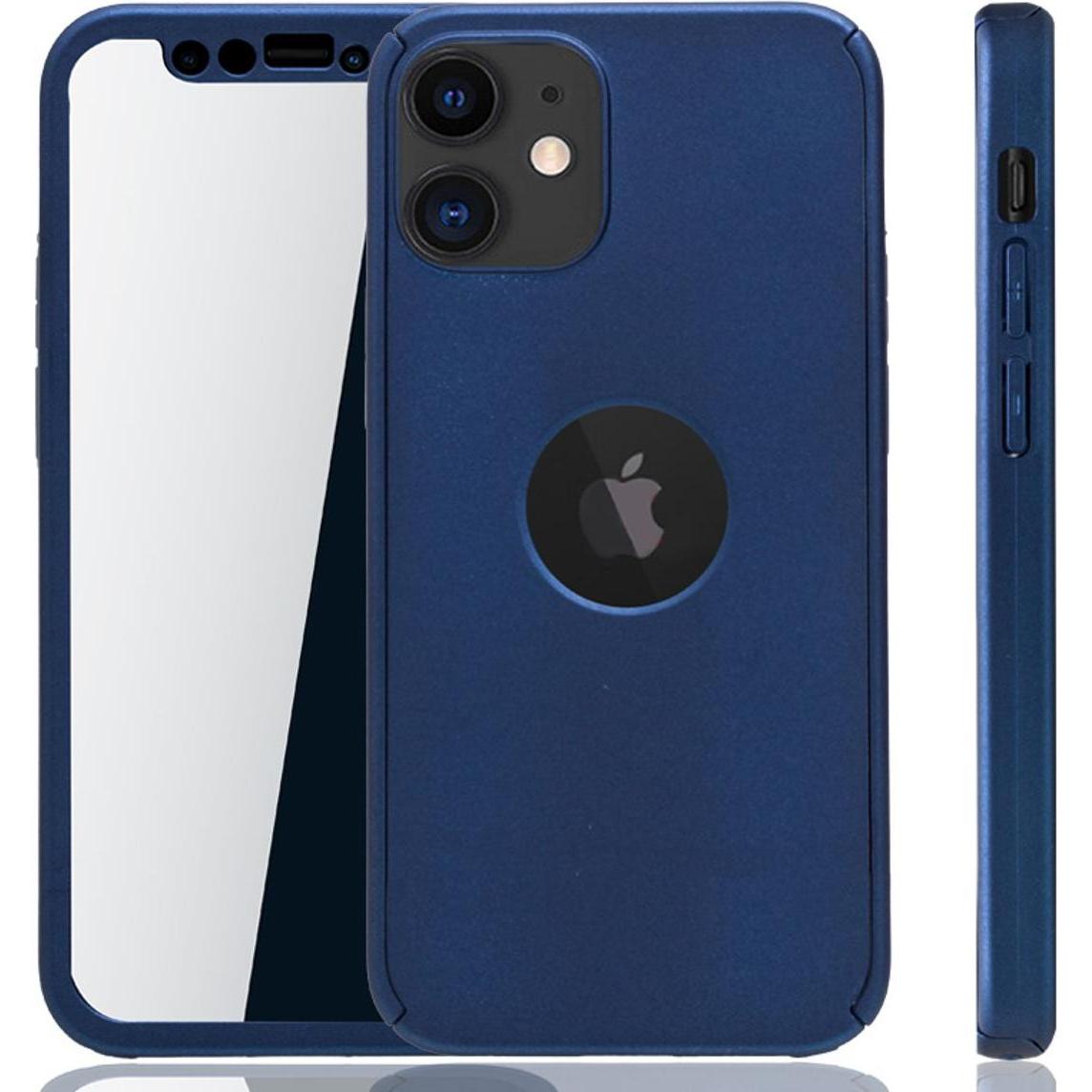 König Design Hülle Handy Schutz für Apple iPhone 12 Mini Full Case Cover Displayschutz Blau (Apple iPhone 12 mini), Smar...