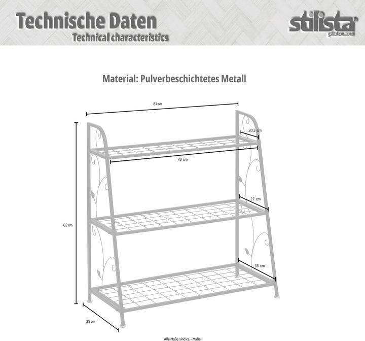Produktbild Stilista Pflanzenregal, 3 Ablagefächer