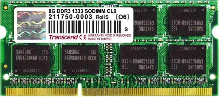 Actual product image Transcend Value RAM (1 x 8GB, 1333 MHz, DDR3-RAM, SO-DIMM)