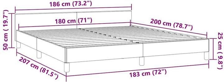 Image du produit vidaXL Bettgestell mit Kopfteil (180 x 200 cm)