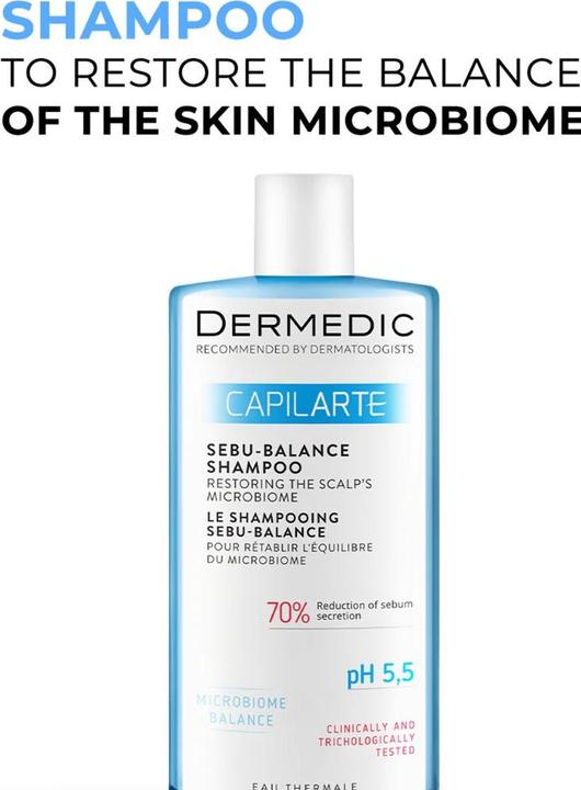 Actual product image Dermedic Capilarte Deep Cleansing Shampoo 300 ml - for Oily Scalp (Liquid shampoo, 300 ml)