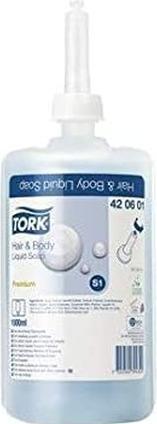 Actual product image Tork Hair & Body Liquid Soap, Shampoo & Shower Gel, S1 Dispenser, Premium Quality, 1 x 1000 ml (Liquid soap, 1000 ml)