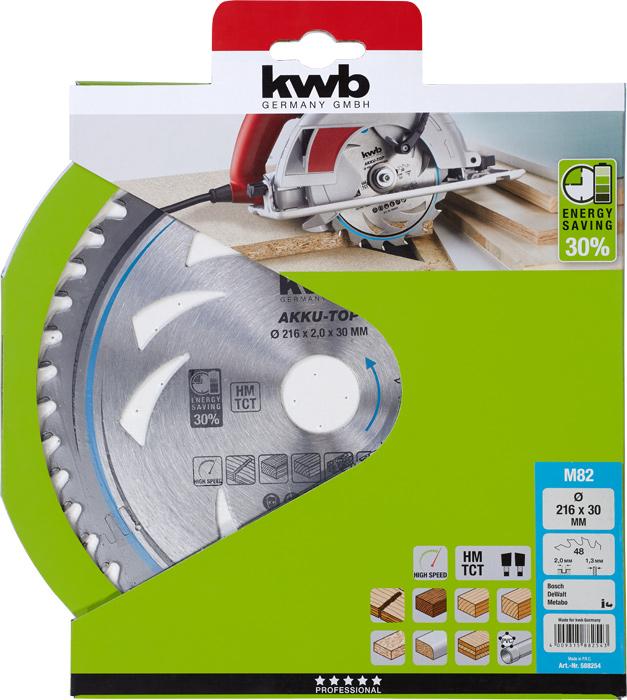 Actual product image kwb Carbide circular saw blade THIN CUT CIRCULAR SAW BLADE, HARDLOCKED