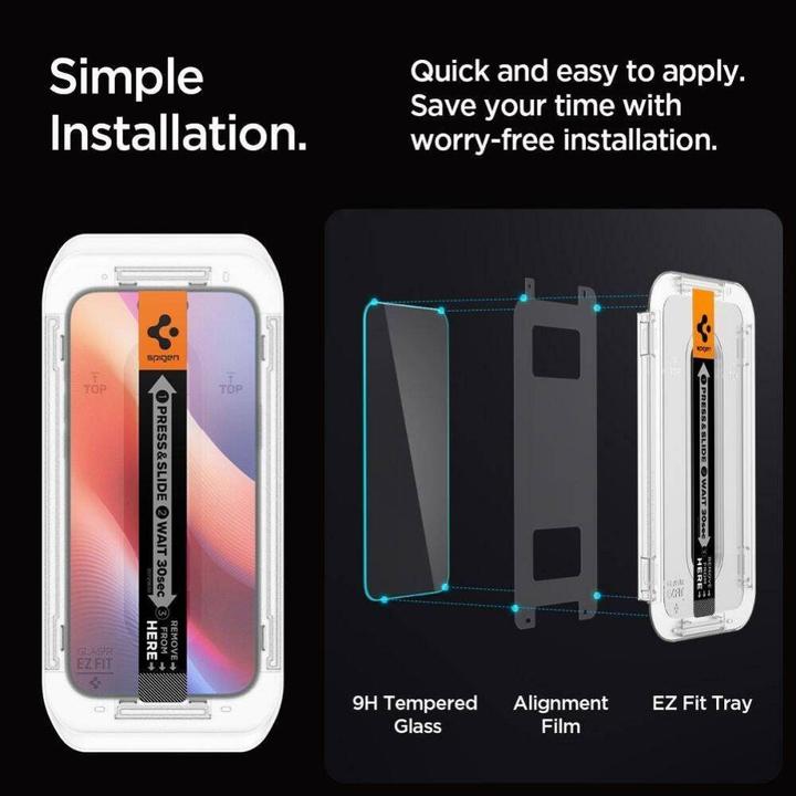 Produktbild Spigen Glas.TR EZ Fit (2 Stück, Apple iPhone 16 Pro Max, Apple iPhone 17 Pro Max)