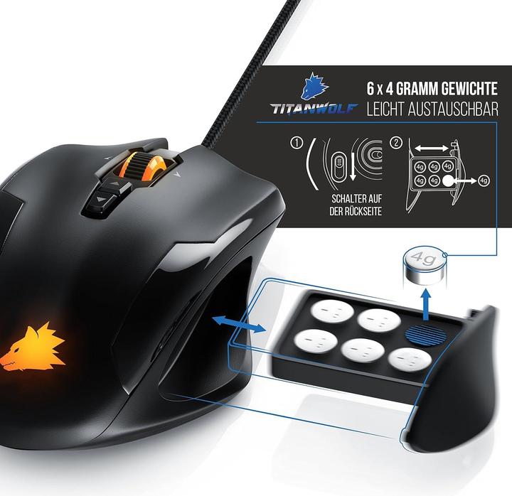 Produktbild Titanwolf Tastatur, Maus und Mauspad-Set, Gaming-Set, Mechanisches Keyboard, Mouse & Mousepad Bundle (DE, Kabelgebunden)