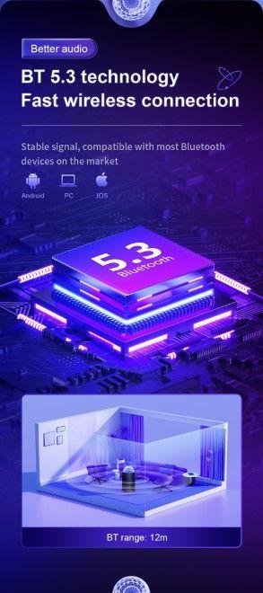 Produktbild Joyroom Maya Series RGB 8W Bluetooth Speaker - Black (4 h, Stromversorgung über USB)