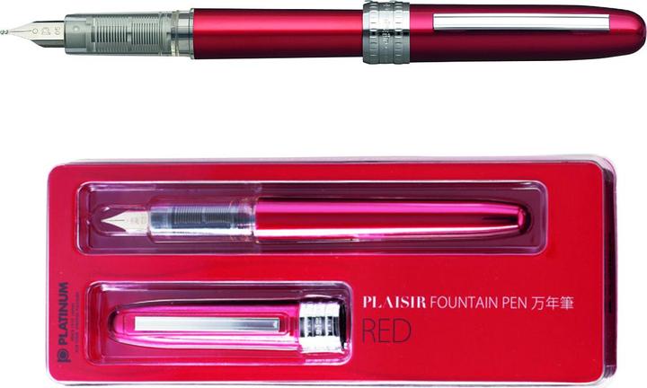 Image du produit Platinum Stylo plume Plaisir, blister, rouge (Rouge)