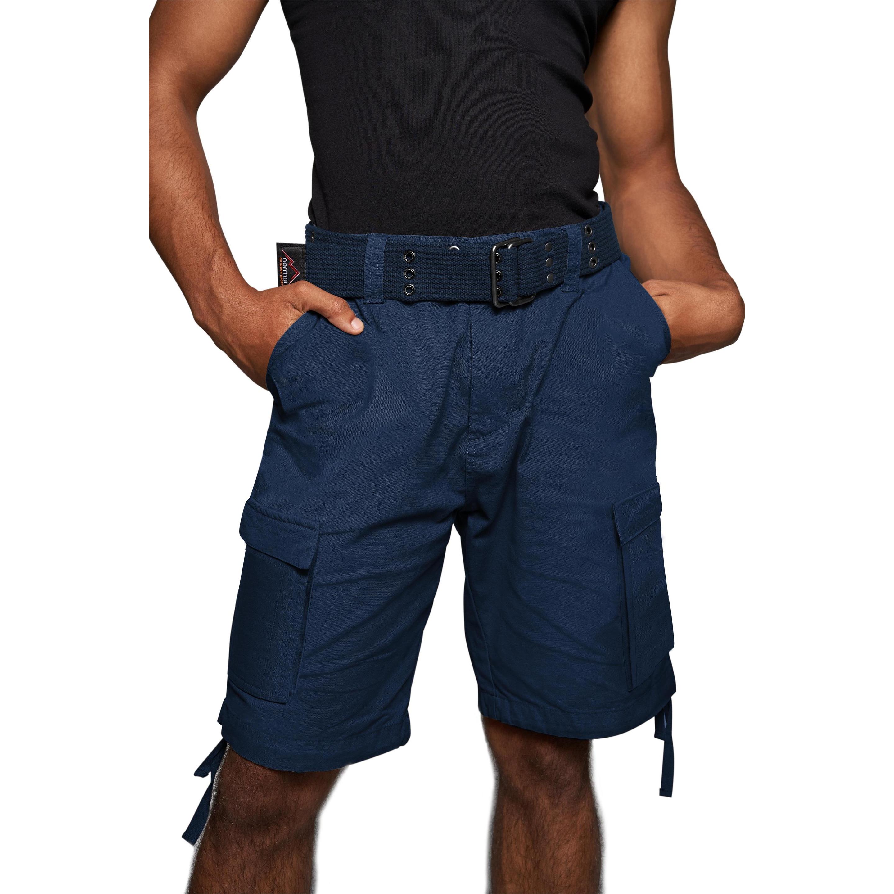Normani, Herren, Shorts, Sommer-Shorts „Kalahari“ mit Gürtel „Wadi“, Blau, (L)