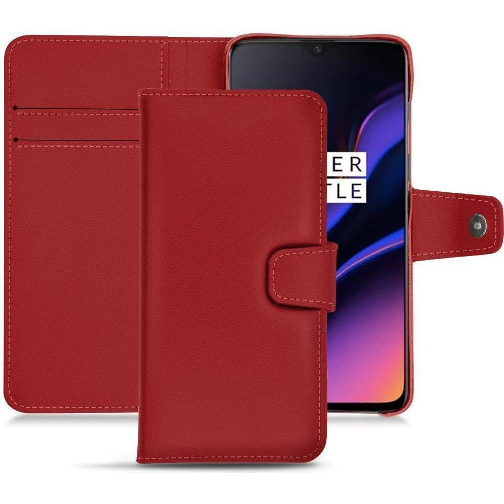 Noreve Lederschutzhülle Wallet (OnePlus 6T), Smartphone Hülle, Rot