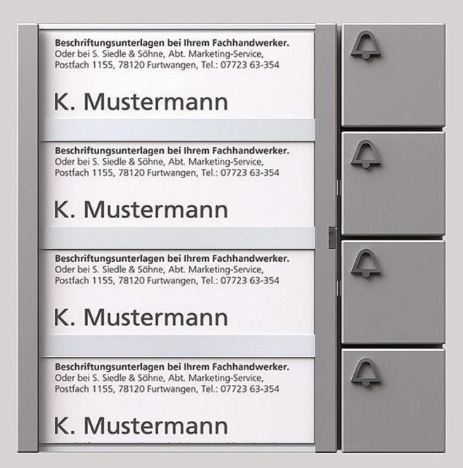 Produktbild Siedle Tastenmodul 4 Tasten TM 612-4 SM 200035528-00