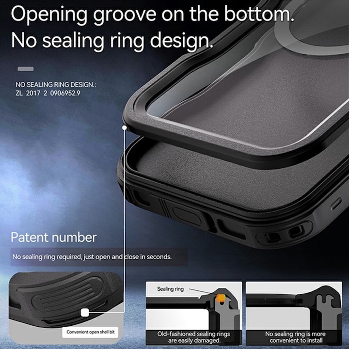 Produktbild Redpepper Apple iPhone 16 Pro Max - Dot Series Outdoor Case, IP68, MagSafe, wasserdicht, Schwarz (Apple iPhone 16 Pro Max)