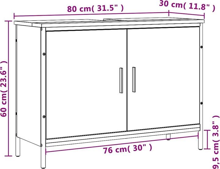 Produktbild vidaXL Waschbeckenschrank (30 x 30 x 60 cm)