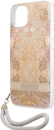 Actual product image Guess GUHCP13SHFLSD iPhone 13 mini 5.4" złoty/gold hardcase Flower Strap (Apple iPhone 13 mini)