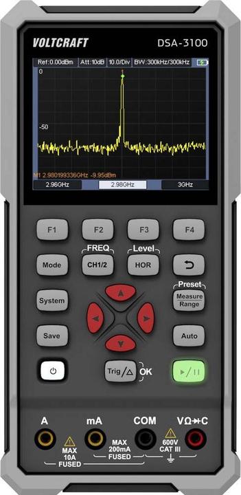 Actual product image Voltcraft DSA-3100 Hand-Oszilloskop 100 MHz 2-Kanal 500 MSa/s 8 kpts 8 Bit Hand (CAT II)