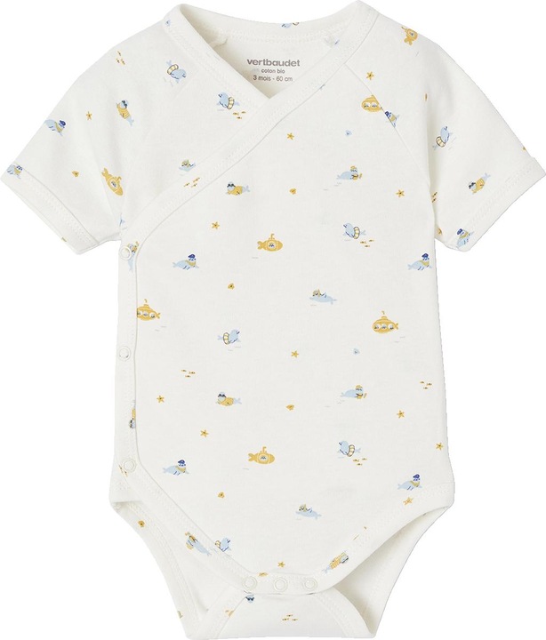 Actual product image Vertbaudet Bio-Kollektion: 5er-Pack Baby Kurzarm-Bodys in Wickelform (50)