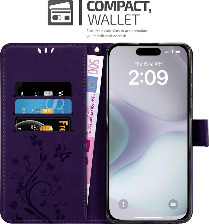 Produktbild Cadorabo Hülle für iPhone 16 mit Blumen Muster (Apple iPhone 16)