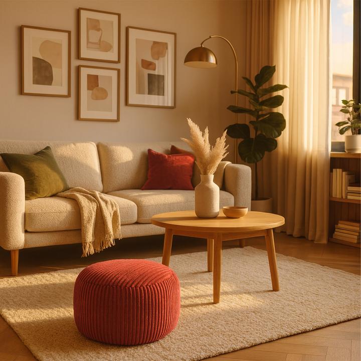 Image du produit Relaxdays Pouf en corduroy