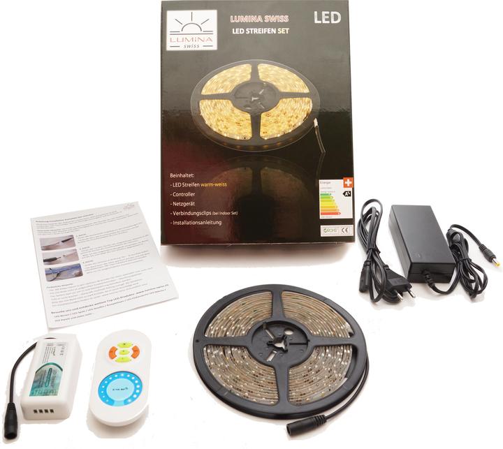 Lumina Swiss Kit de bande LED 1m HD+ Bright Warm Indoor Deluxe (Blanc chaud, 100 cm, Intérieur)
