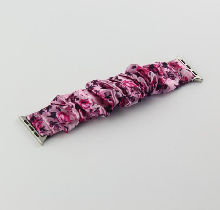 Produktbild PhoneLook Blumen scrunchies armband rosa 42mm / 44mm / 45mm (42 mm, 44 mm, 45 mm, Stoff)