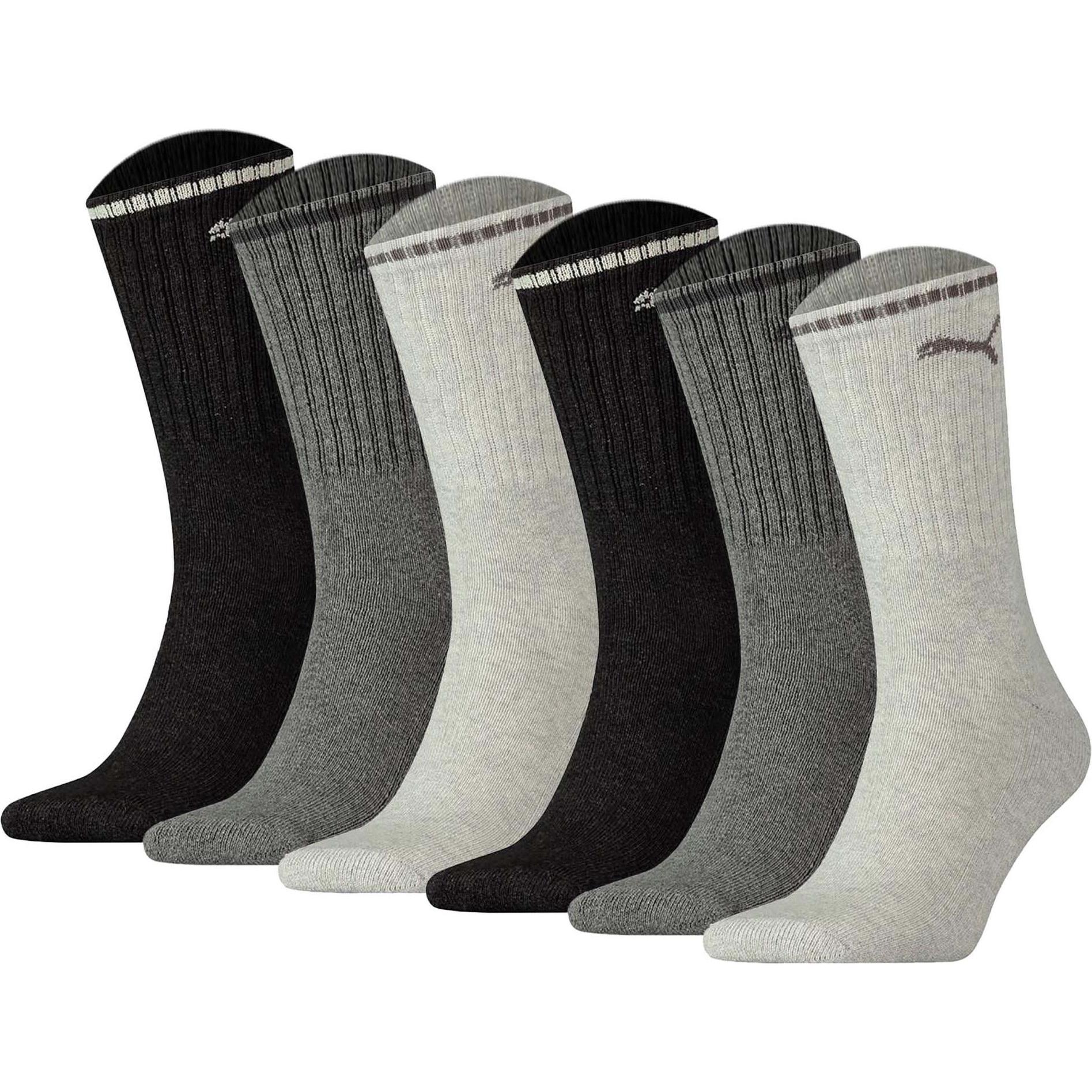 Puma, Herren, Socken, Socken Sportlich Stretch, Grau, (6er Pack, 39 - 42)