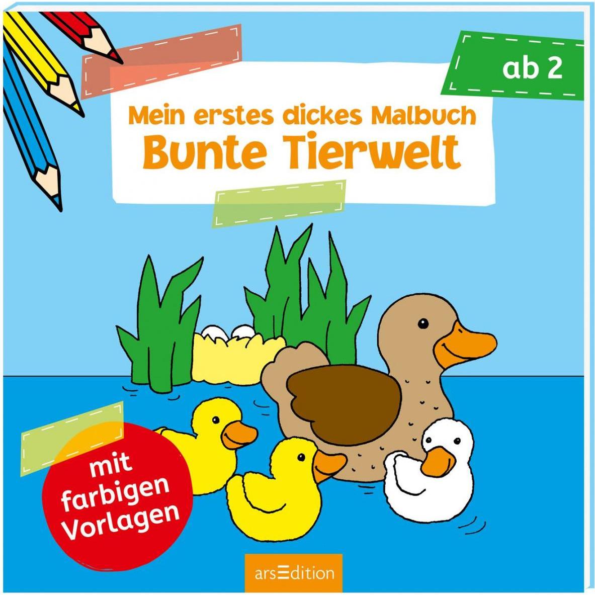 Ars Edition Mein erstes dickes Malbuch Bunte Tierwelt