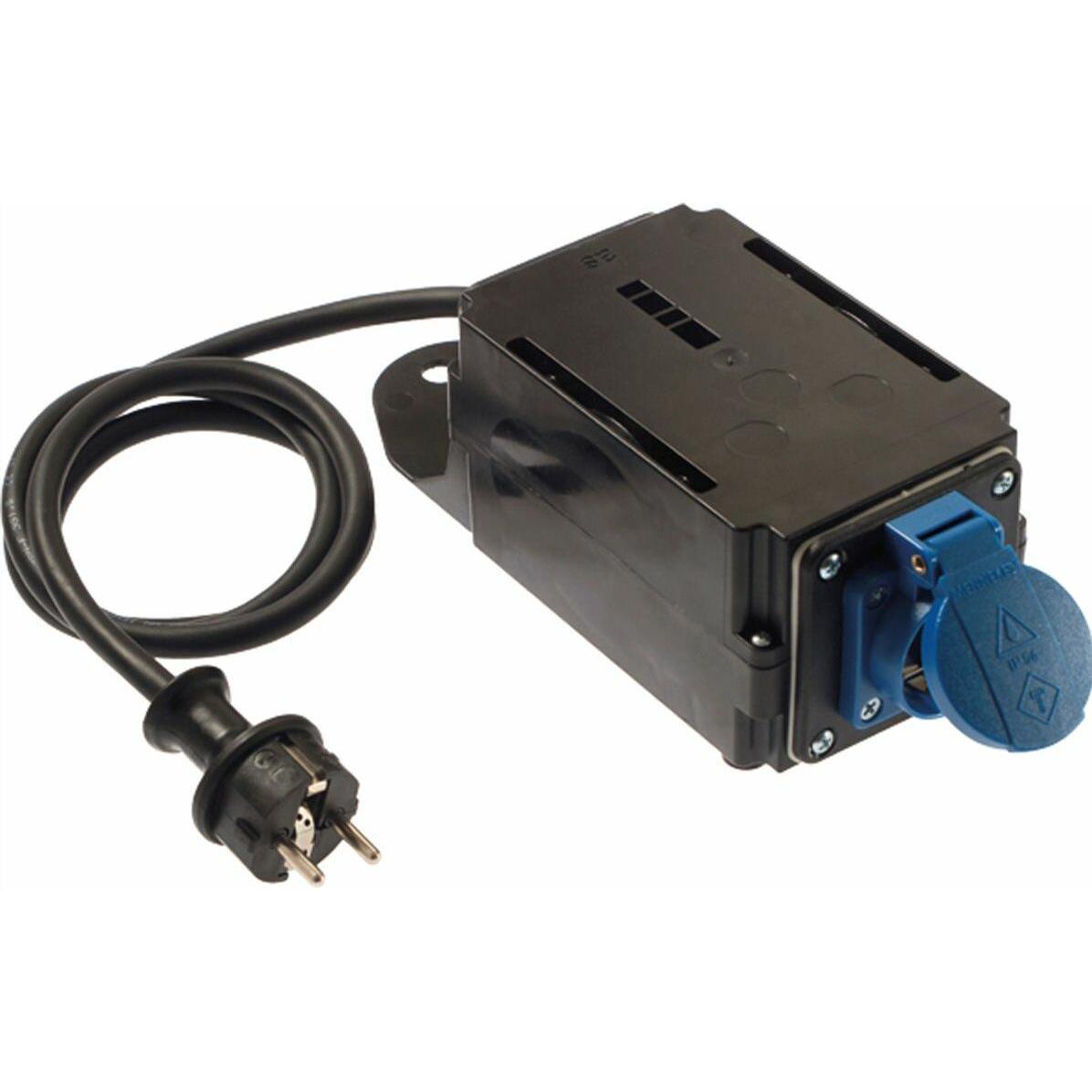Bachmann inrush current limiter 16A 1Ph 1.5m H07RN-F 3G1.5 protective contact (150 cm), Data + Video Adapter, Schwarz