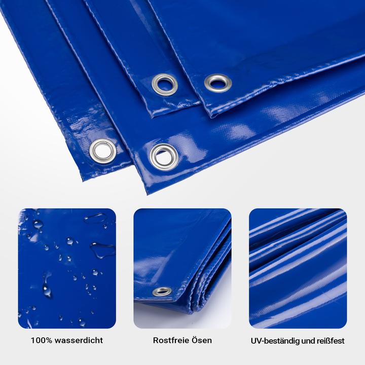 Image du produit Wiltec Bâche de couverture résistante aux intempéries bleu 2x3m polyester bâche de jardin 650g/m² oeillets (2 x 3 m)