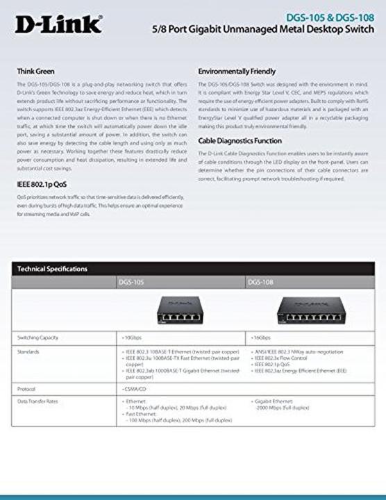 Produktbild D-Link Dgs-105 (5 Ports)