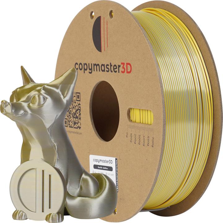 Produktbild Copymaster3D Duo-Silk Filament for 3D Printer, 1.75 mm, Gold/Silver (PLA, 1.75 mm, Silber, Gold)