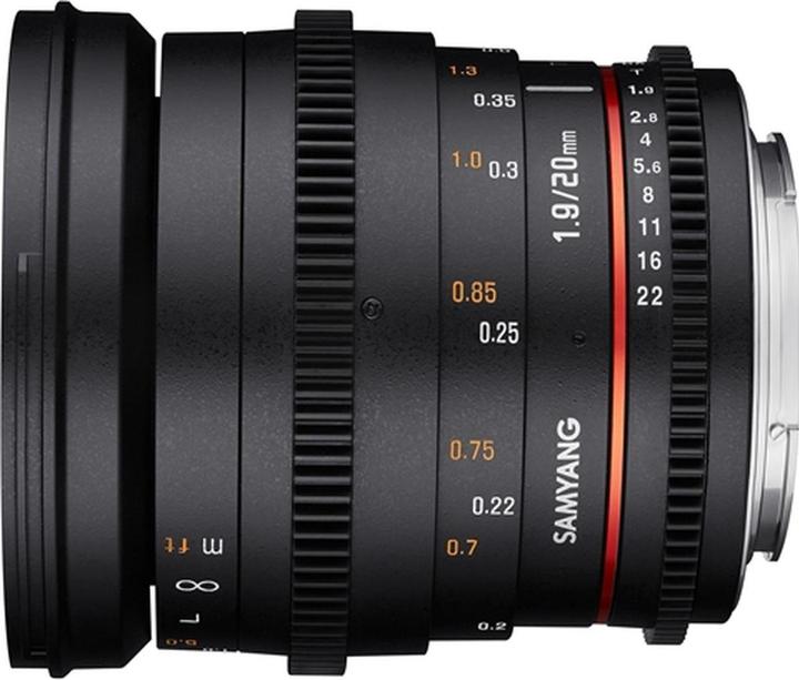 Actual product image Samyang 20mm T1.9 VDSLR Nikon (Nikon F, full size)