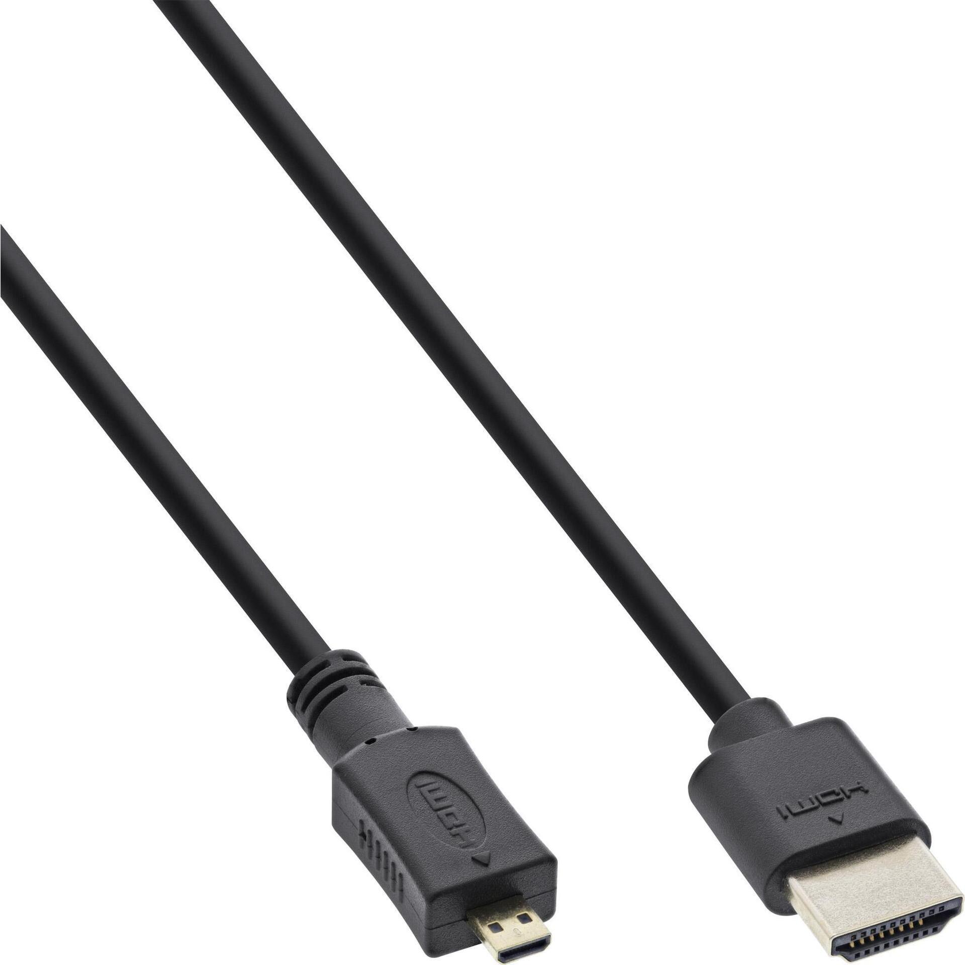 InLine micro HDMI (Typ D) — HDMI (Typ A) (0.50 m, HDMI), Video Kabel