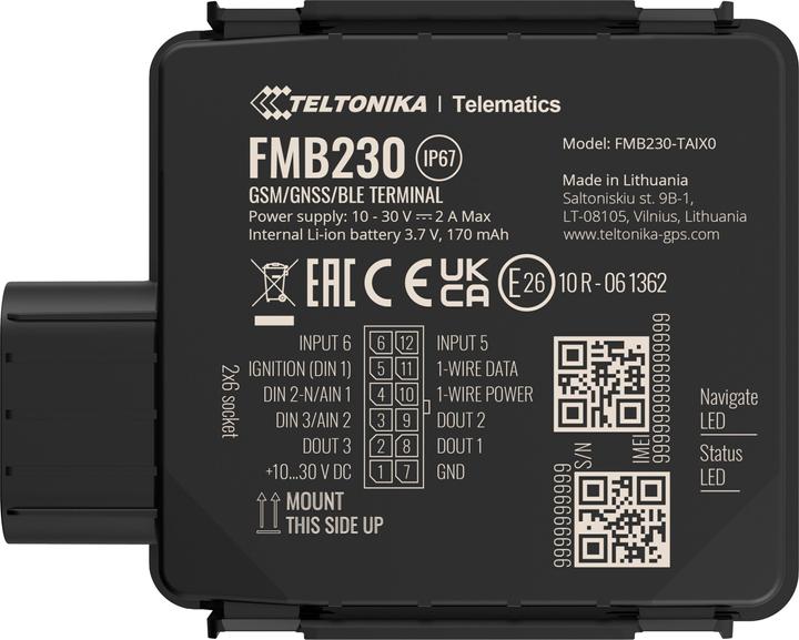 Actual product image Teltonika tracker gps - fmb230 - vehicle - 2g bluetooth advanced gps tracker