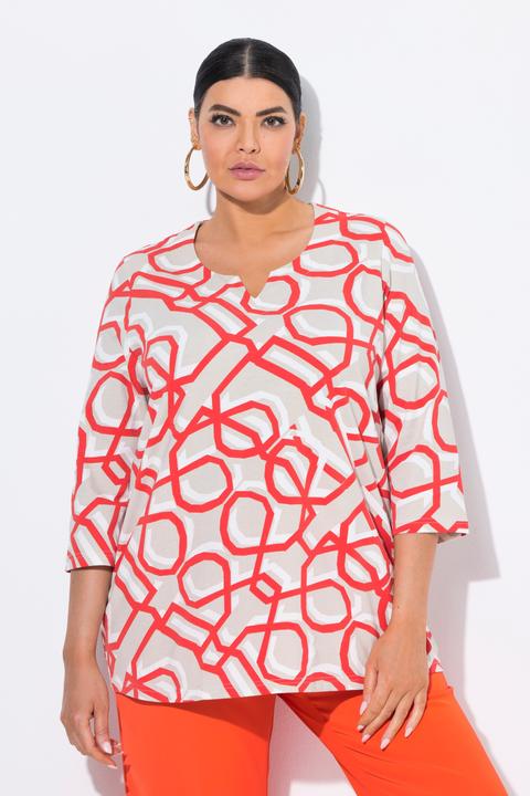 Actual product image Ulla Popken Graphic Print 3/4 Sleeve Tee (58)