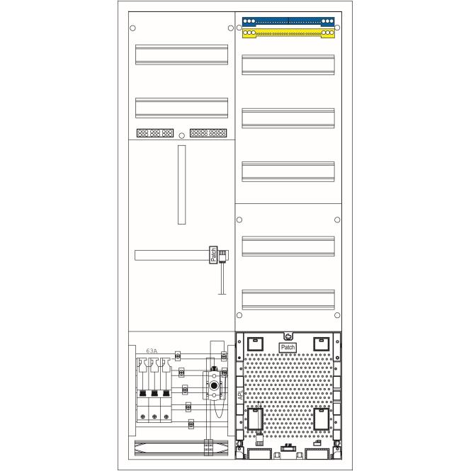Thumbnail - F-Tronic, Verteilerschrank Zubehör, ZE106APZ-0063-TCEHZ Komplettschrank 1100x550mm 7120752