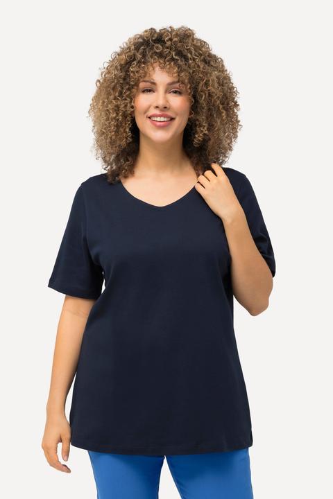 Immagine prodotto Ulla Popken Maglia aderente con davanti doppio, scollo a girocollo e mezze maniche (62)