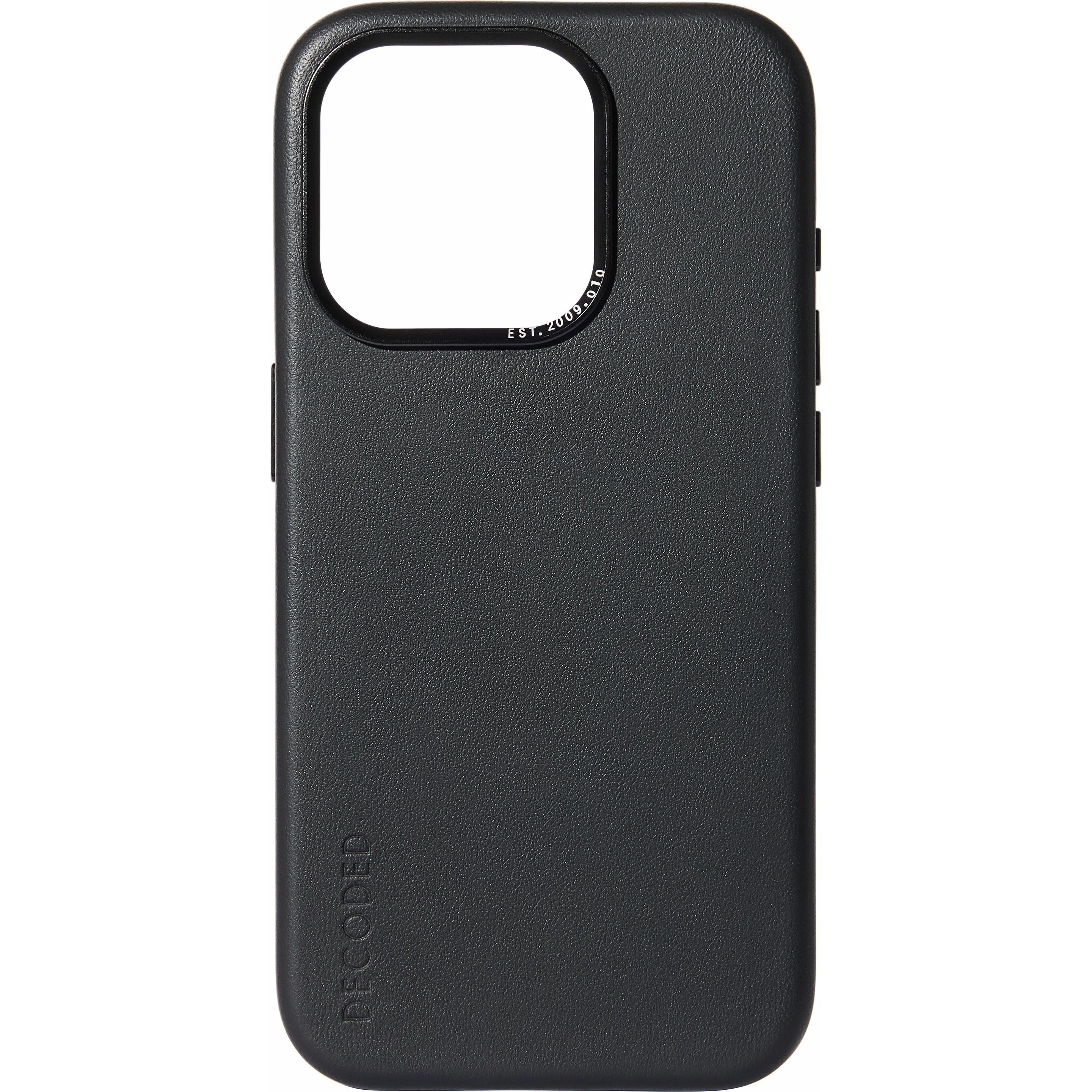 Decoded Leather Magsafe Backcover (Apple iPhone 15), Smartphone Hülle, Schwarz