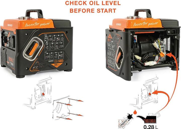 Actual product image Daewoo Power Products Inverter generator (1000 W, 3.20 l)