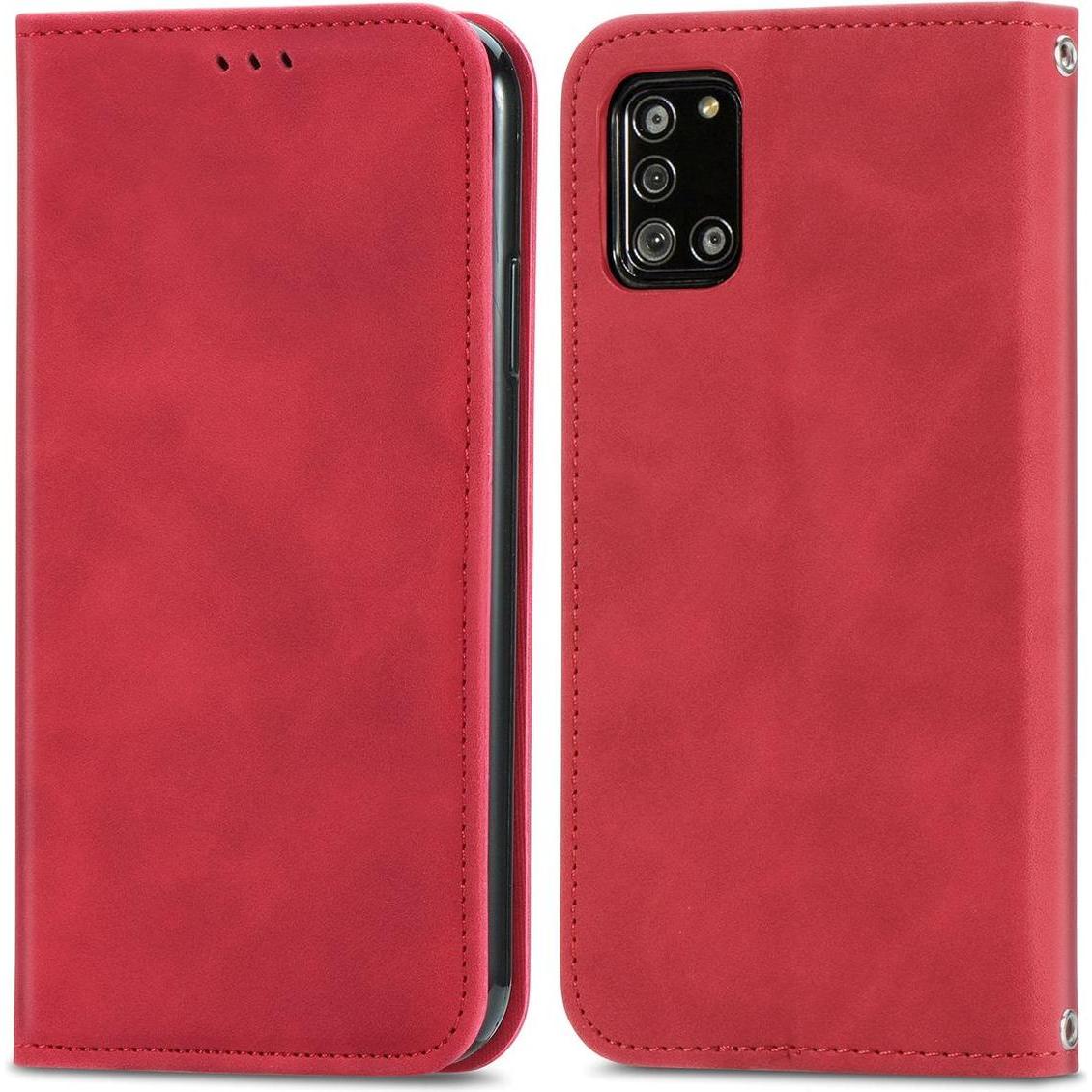 König Design Hülle Handy Schutz für Samsung Galaxy A32 5G Case Cover Tasche Etuis Bumper Rot (Samsung Galaxy A32 5G), Sm...