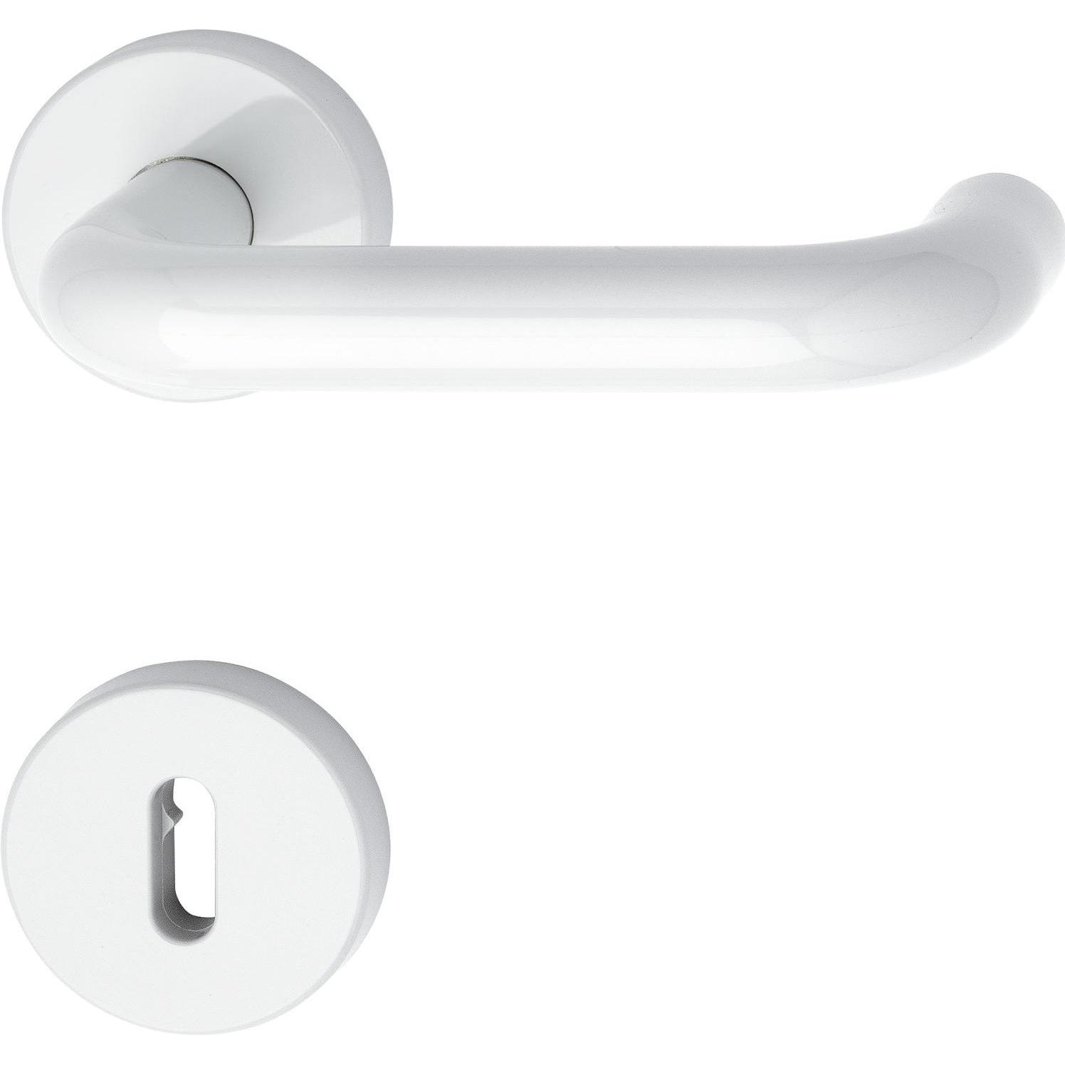 Hewi, Türgriff + Fenstergriff, Türbeschlag 111.23 R Türgriff für Innentür auf Rosette BB reinweiss (Türgriff)